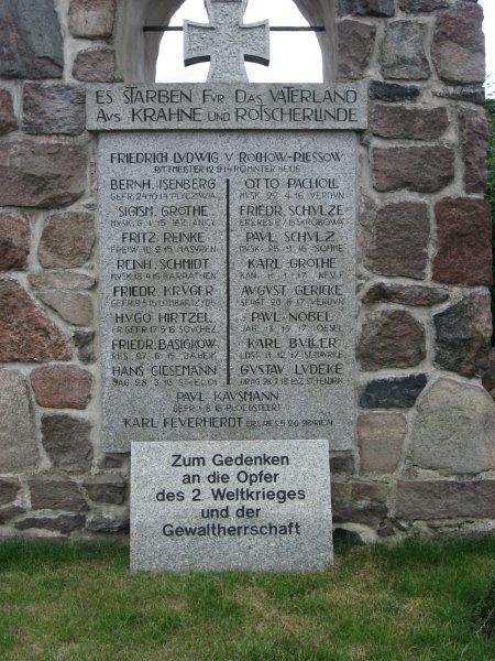 Denkmal in Krahne/Rotscherlinde